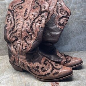 Womens Corral Boots C1183 Snip Toe Sequin 9.5B